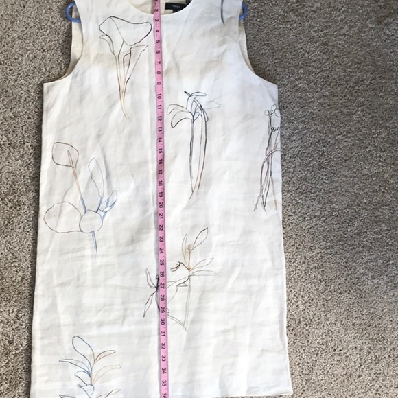NWOT - Theory sleeveless dress linen print shift - Picture 10 of 11